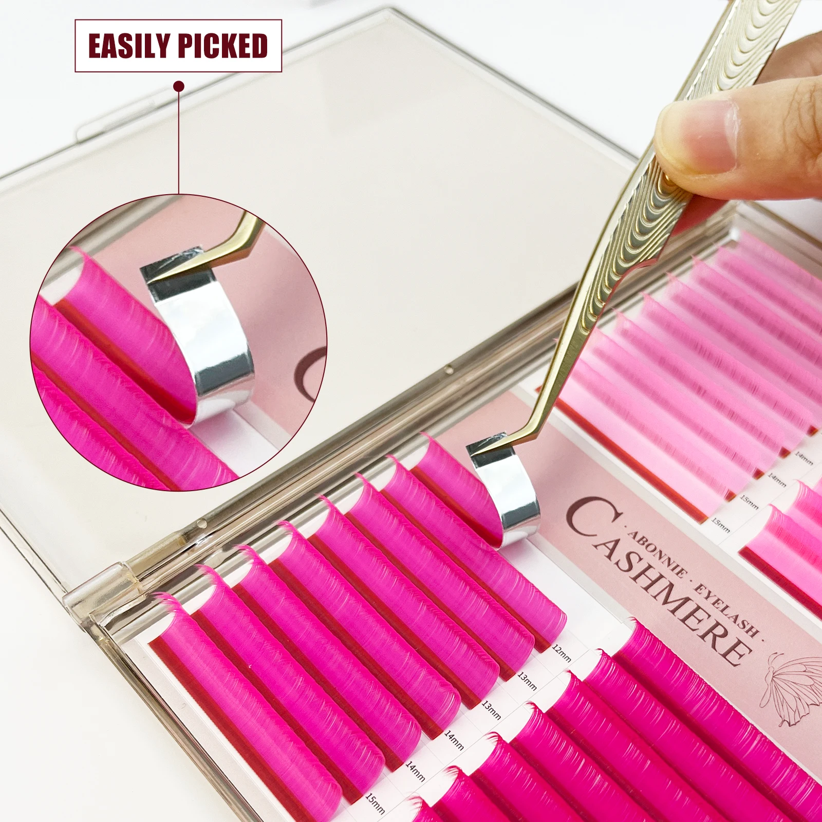 Abonnie Max Tray Colorful Classic Eyelash Extensions 4 in 1 Tray Eyelashes Fluffy Pink Lashes Purple Eyelashes