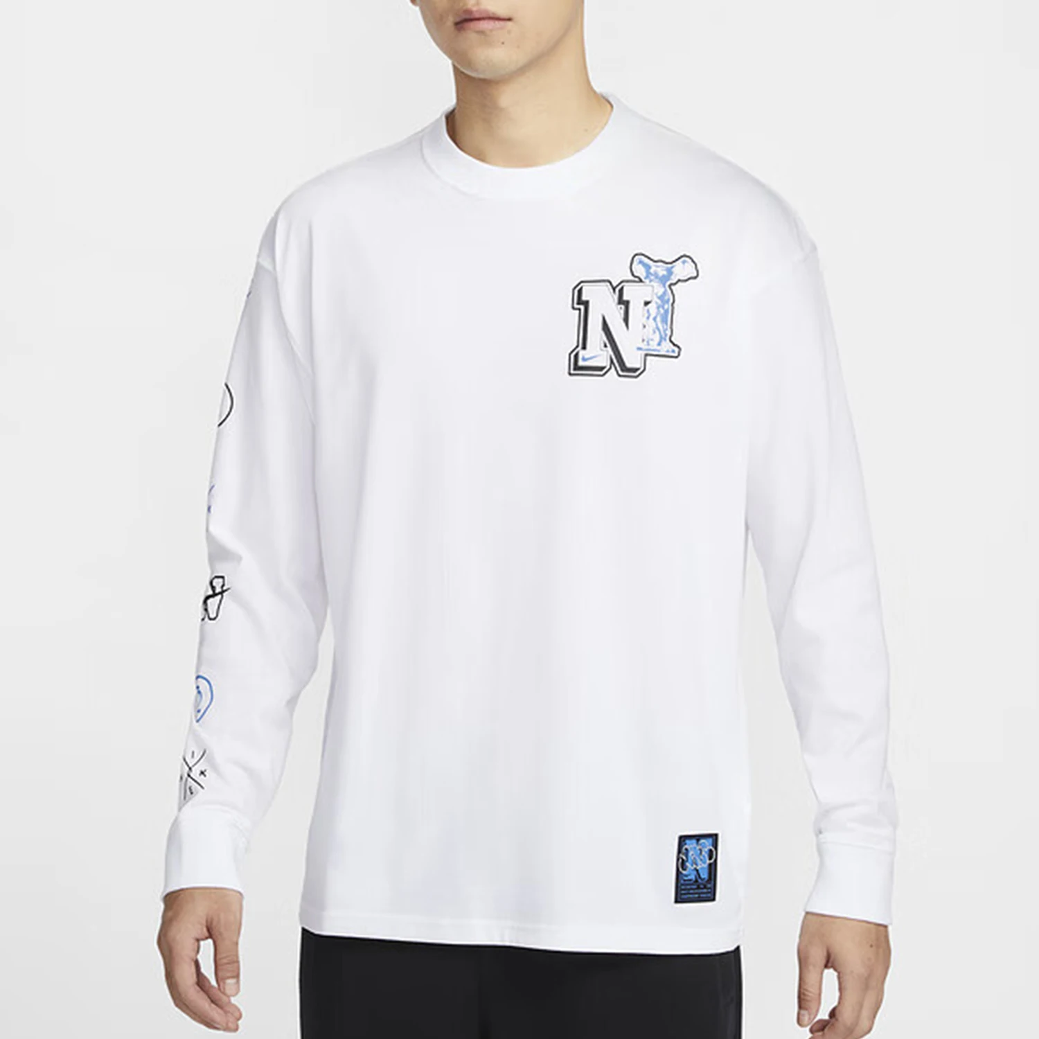 

Nike official genuine new men's printed simple casual breathable loose long sleeve HJ3306-100