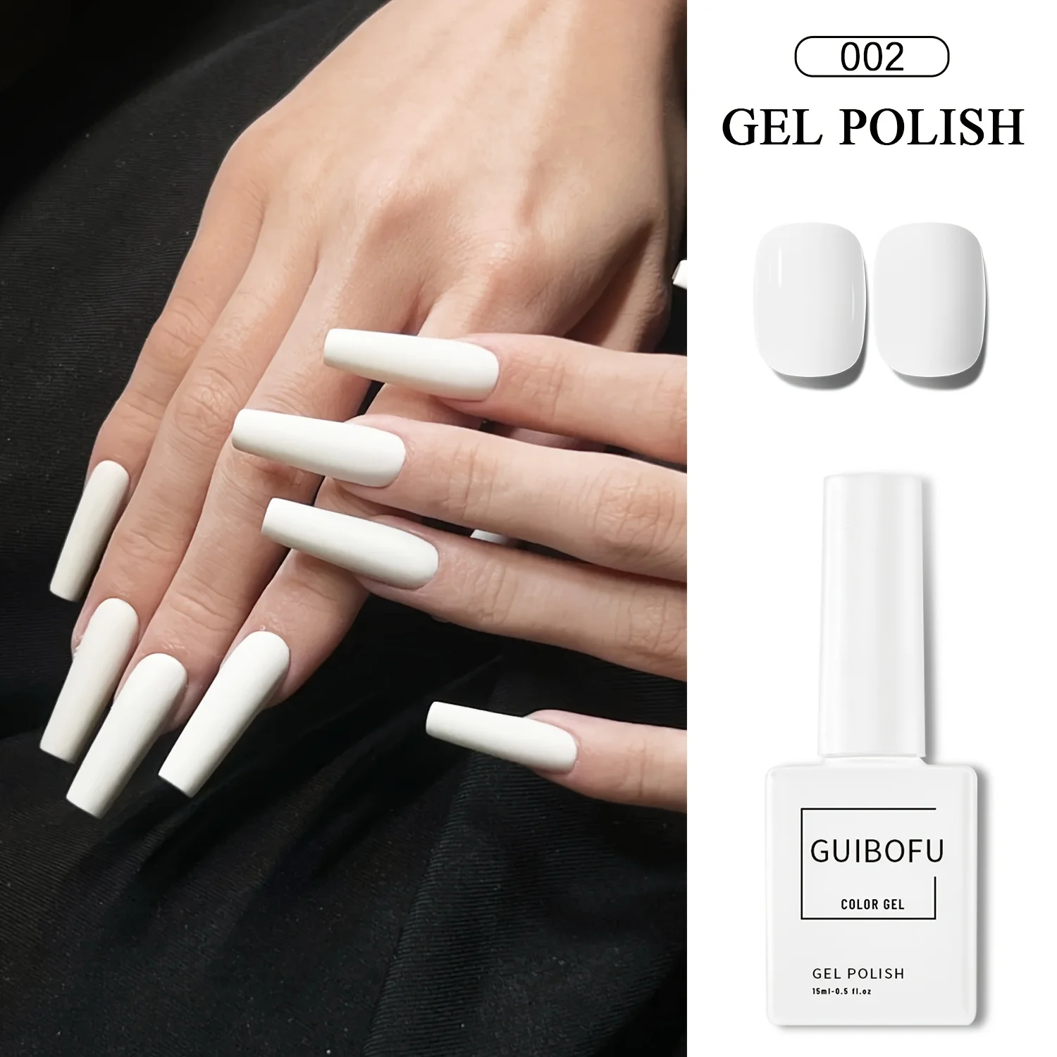 2 قطعة 15 مللي أبيض وأسود جل مجموعة تلميع كلاسيكي أبيض ونقي ظلال قصيرة درع طويل نفس اللون مثل الزجاجة