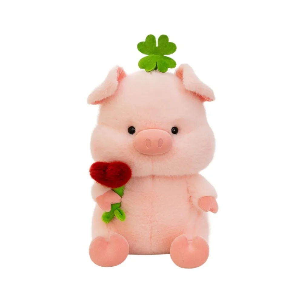 

PP Cotton Pig Hold Flower Plush Doll Fluffy Soft Stuffed Pig Plushie Toy Ins Comfortable Pig Stuffed Dolls Kids Gifts