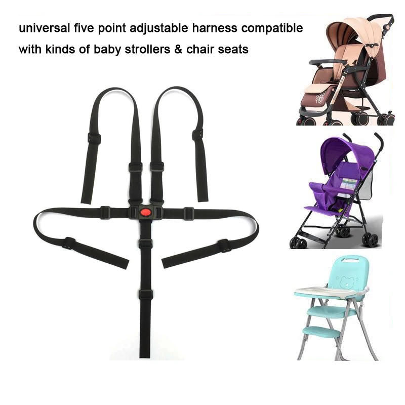 Accesorios para cochecito de bebé, cinturón de seguridad de cinco puntos, asiento para el almuerzo, cinturón de seguridad de coche para bebé, cinturón de seguridad Universal