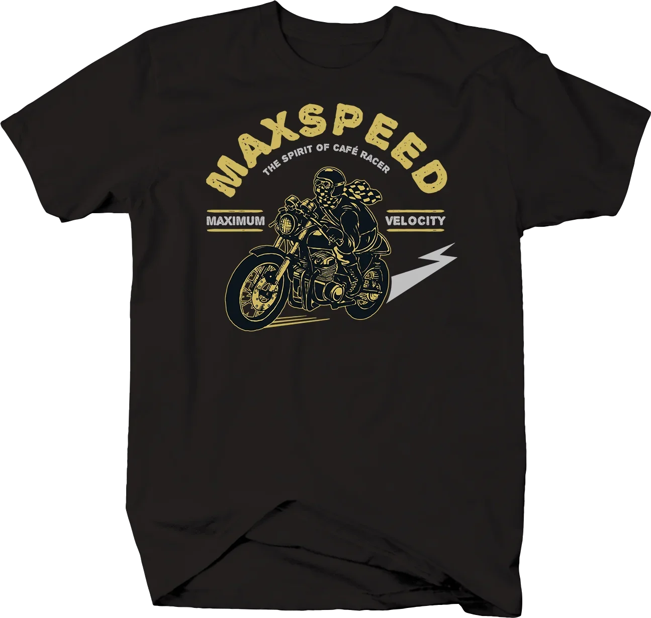 Max Speed Cafe Racer Motorcycles Maximum Velocity Bikers T-Shirt 100% Cotton O-Neck Short Sleeve Casual Mens T-shirt Size S-3XL