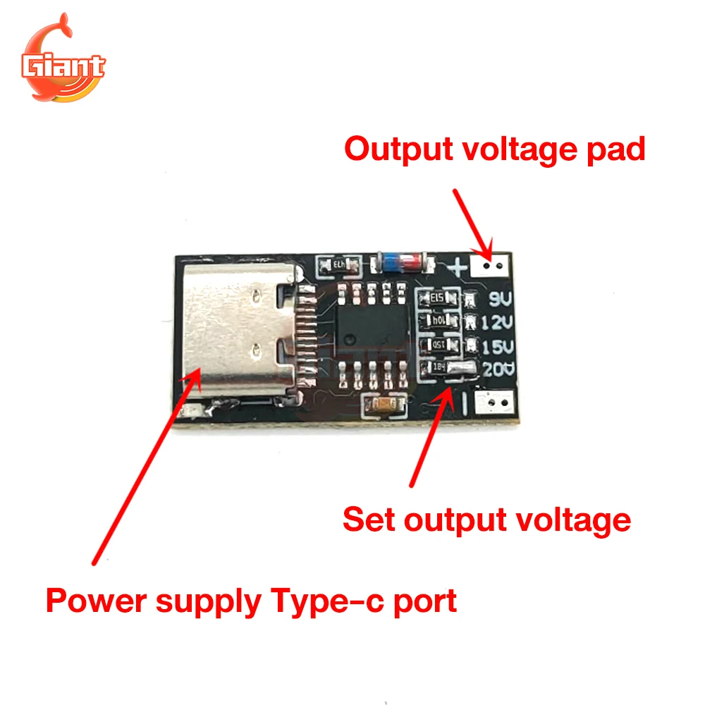 PD/QC 2.0 3.0 napięcie prądu stałego wyzwalacz szybkiego ładowania 9V 12V 20V moduł USB regulowana moc płyta konwertera ładowania typu C