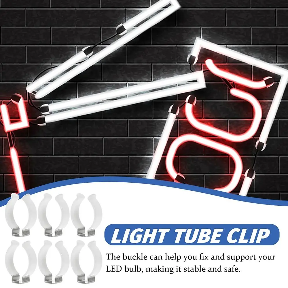 5Pcs Fixing Clips Spring Terry Clip Clamp Holders With Rubber Protection Lamp Tube Clip T3/T4/T5/T6/T7/T8/T9/T10 Base Tool