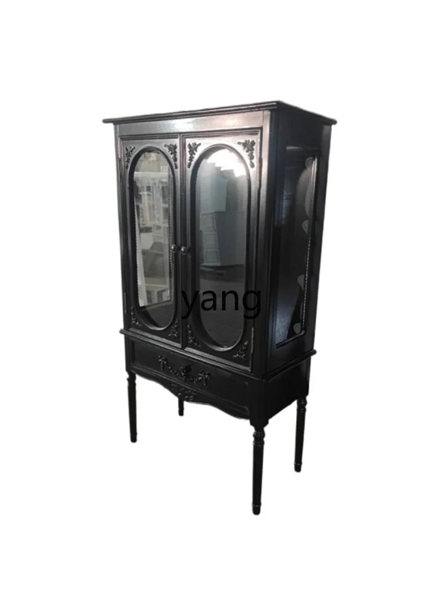 LMM display cabinet modern storage cabinet living room wall double door storage cabinet