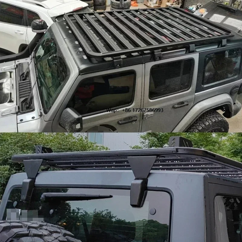 

Cross bar Frame Guality Aluminum 4x4 Luggage bar Car Roof Rack Roof Luggage Basket for for Wrangler JL JK 2018-2025