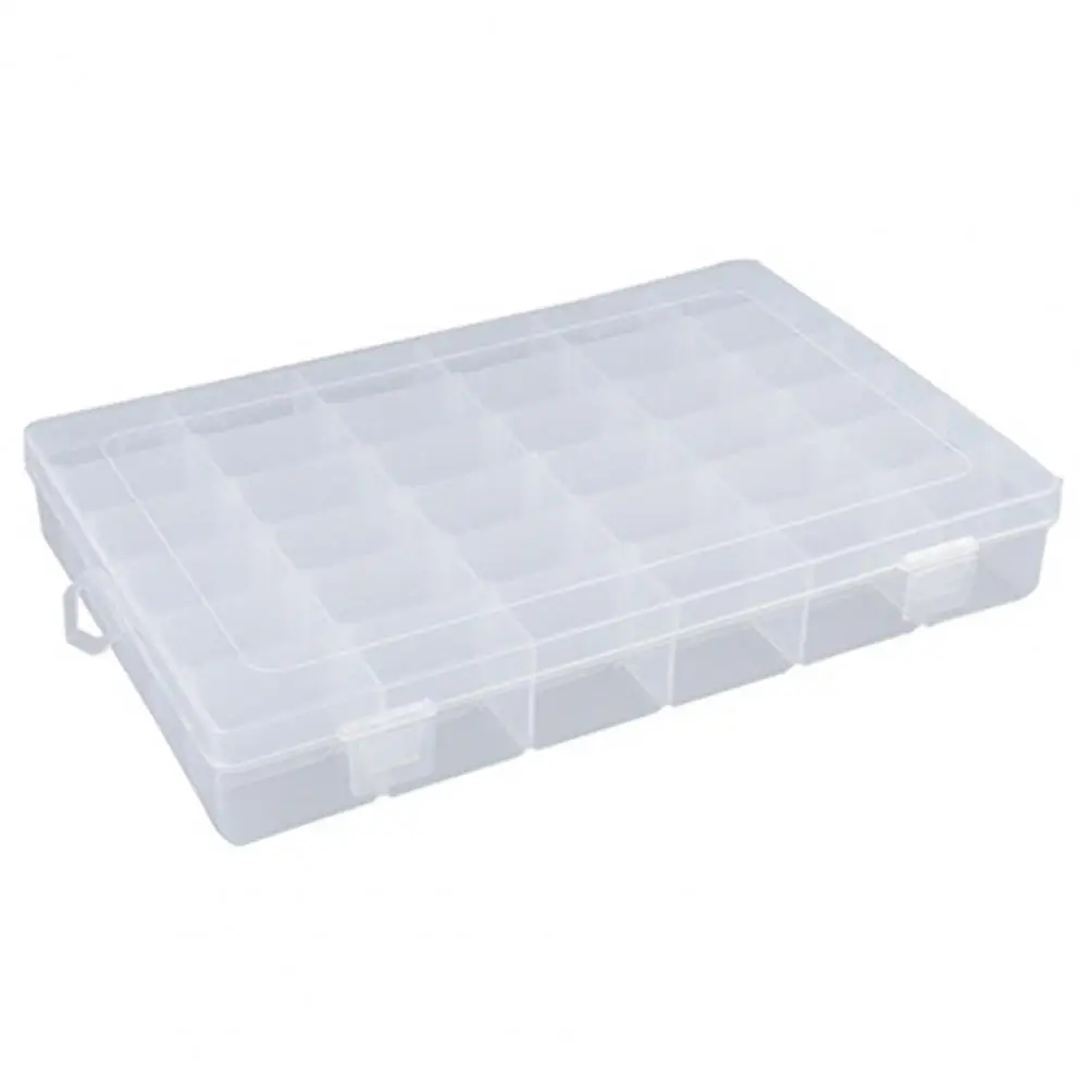 Useful Bead Organizer Box Transparent Anti-slip Jewelry Storage Case 36 Grids Quick Identification Bead Divider Box