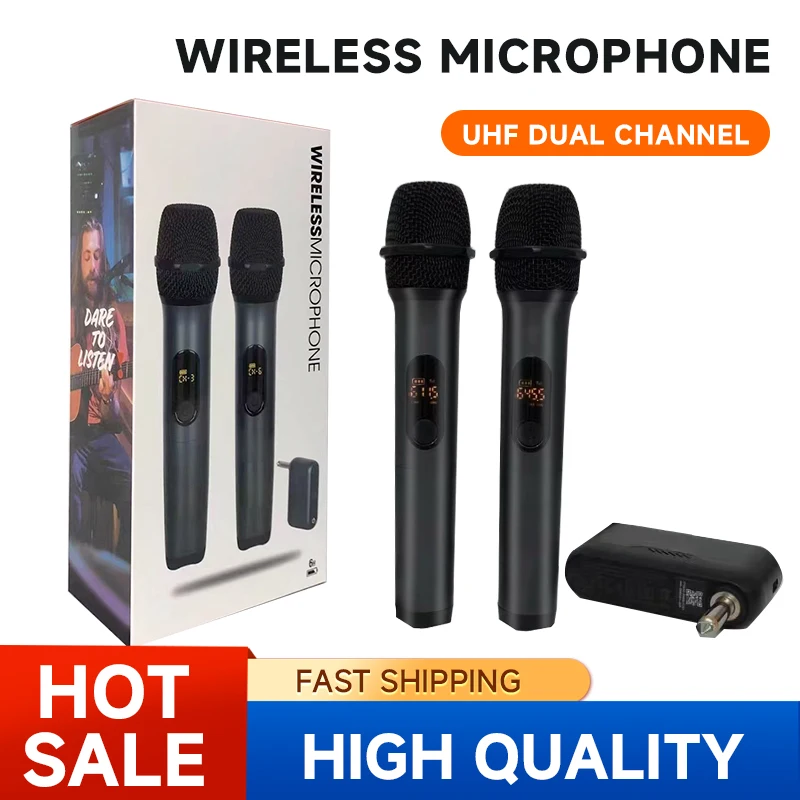 

One to Two Wireless Microphone Microphone Microphone UHF Dual Channel Transmitter Home KTV Stage DJ