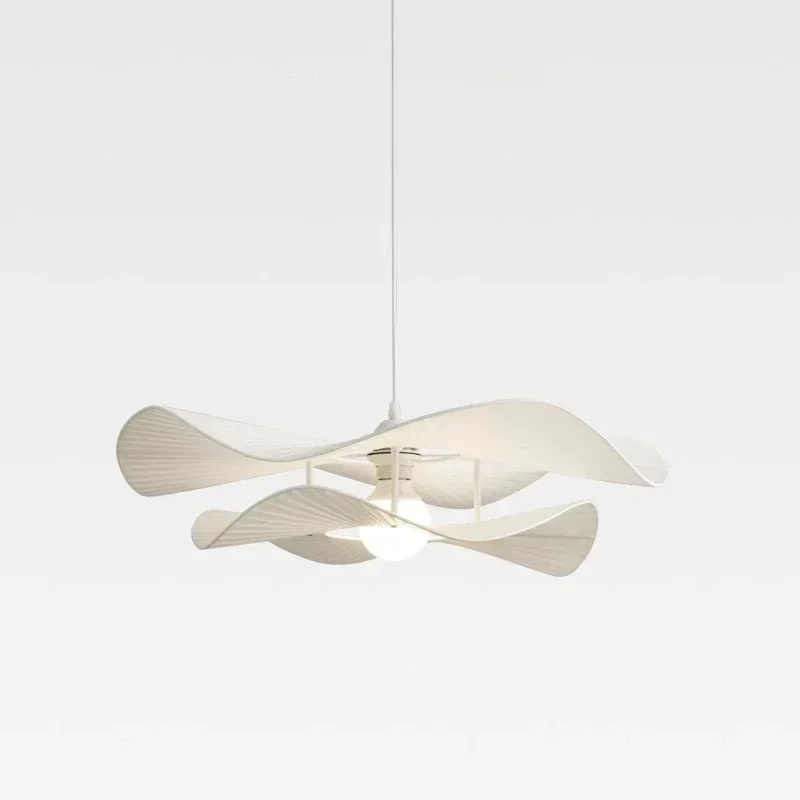 Modern Chandelier White Fabric Ceiling Lamp Wabi-sabi  Hat Pendant Lamps for  Living Room Dining Room Bedroom Hotel Home Decor image 5