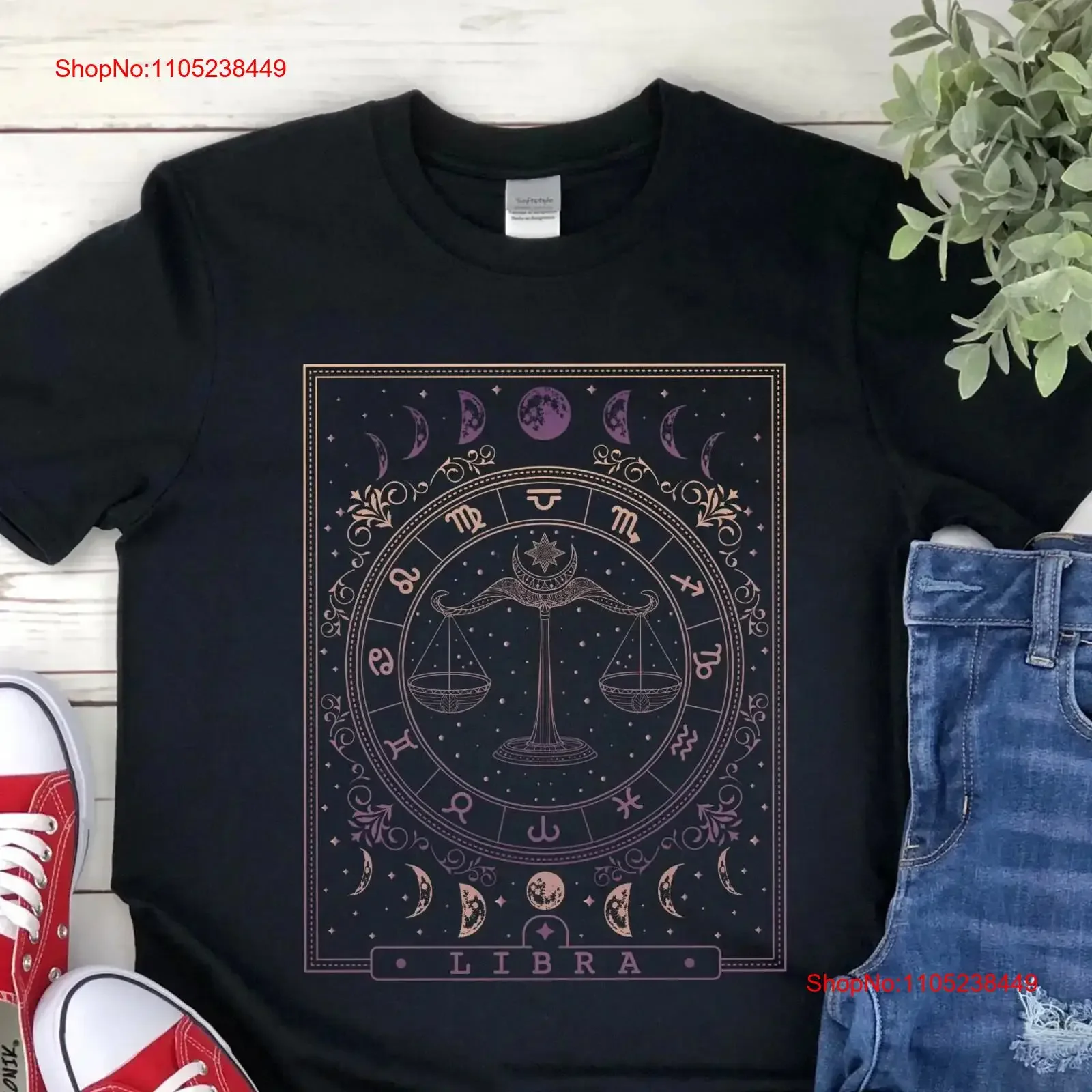 Libra Tarot Card Moon T shirt Zodiac Sign Tank Horoscope Astrology Sweater Born In September October Birthday Bday vintage