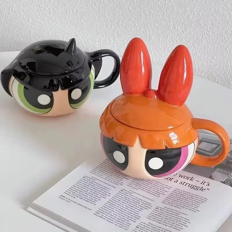 300ml dos desenhos animados caneca de cerâmica kawaii flor buttercup cerâmica estátua ornamentos desktop crianças adulto pão café caneca leite