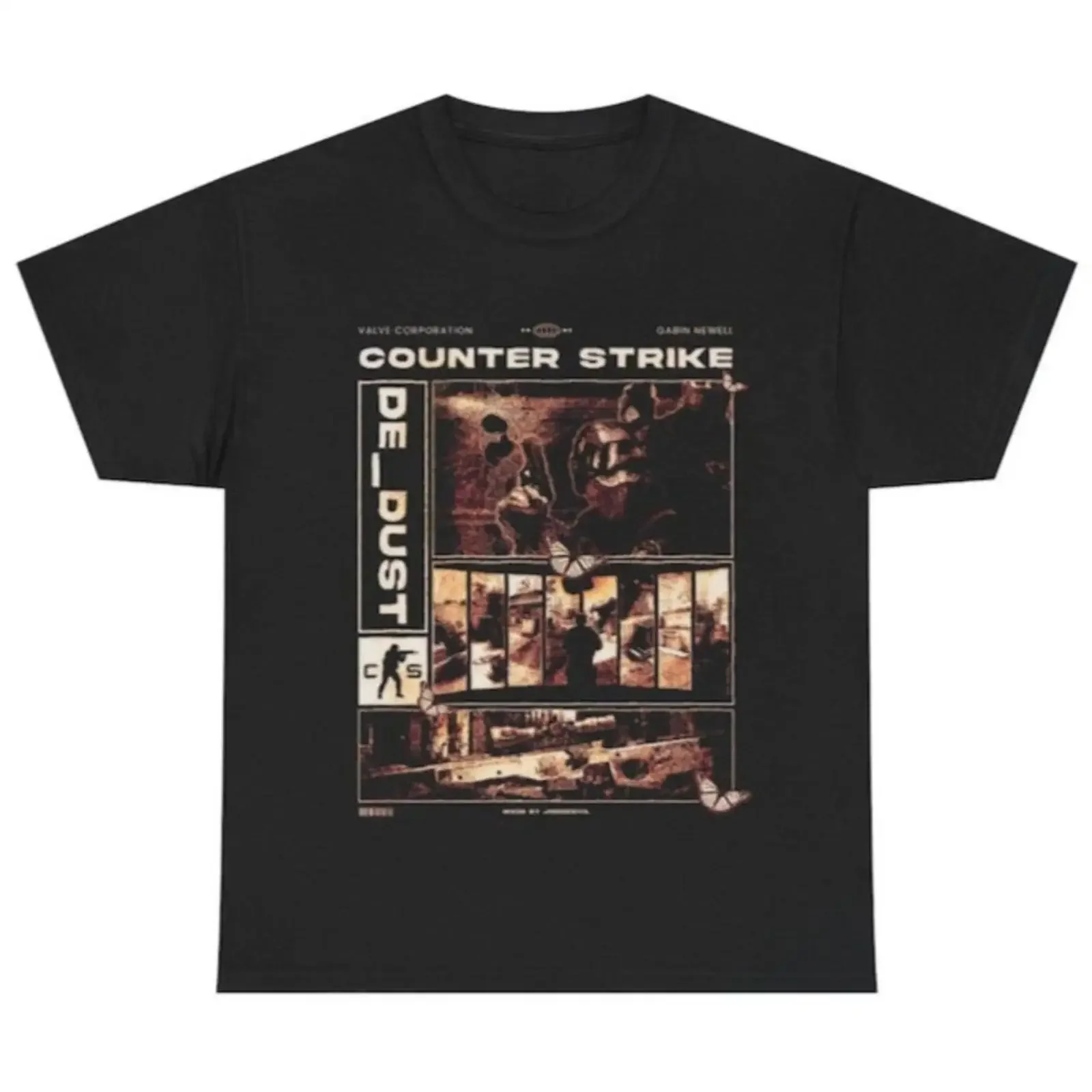 Counter Strike Classic FPS Gaming T Shirt S 5XL Image 1 of 3 vintage Washed Comfortable Unisex streetwear Versatile graphic