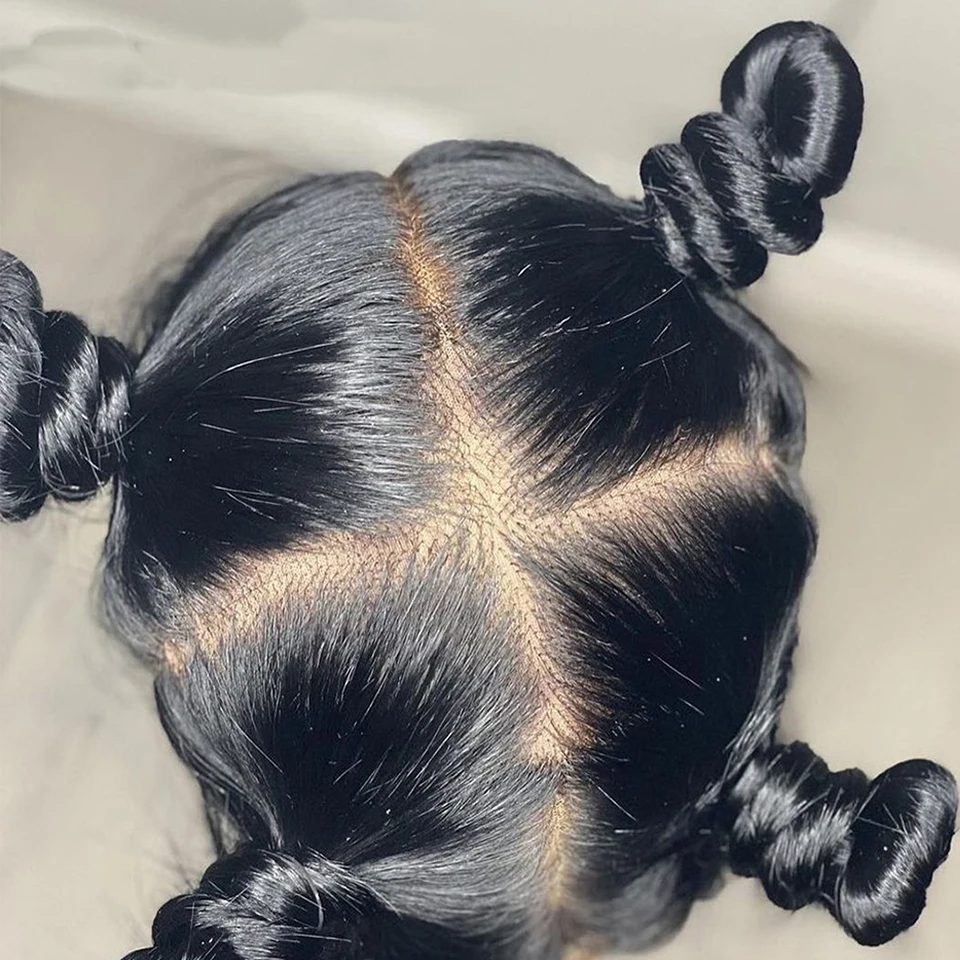 Wig Rambut Manusia Renda Penuh untuk Wanita Rambut Brasil Transparan Wig Frontal Renda Wig Rambut Manusia Lurus Tulang Pra Pencabutan Alami