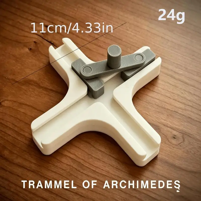 3D‑Printed Archimedes Ellipse Ornament, Drawing‑Decompression 3‑in‑1 Desktop Mechanical Model for Students, Teachers & Craft Ent