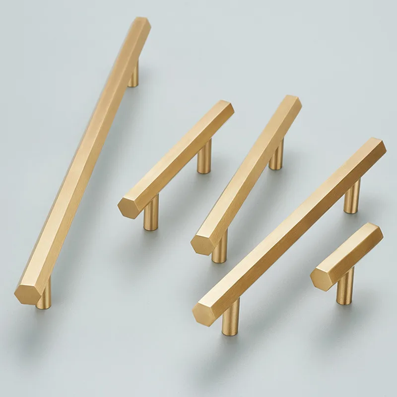 

Solid Brass Hexagon Furniture Handle T Bar Cabinet Cupbard Door Knob Kitchen Wardrobe Appliance Pull