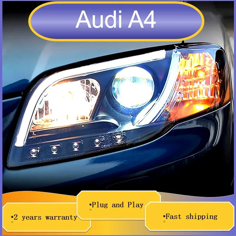 

Автомобильные аксессуары для Audi A4 B7, головная лампа 2005-2008 A4 B7, фара DRL, сигнал поворота, линза для фар ближнего и дальнего света