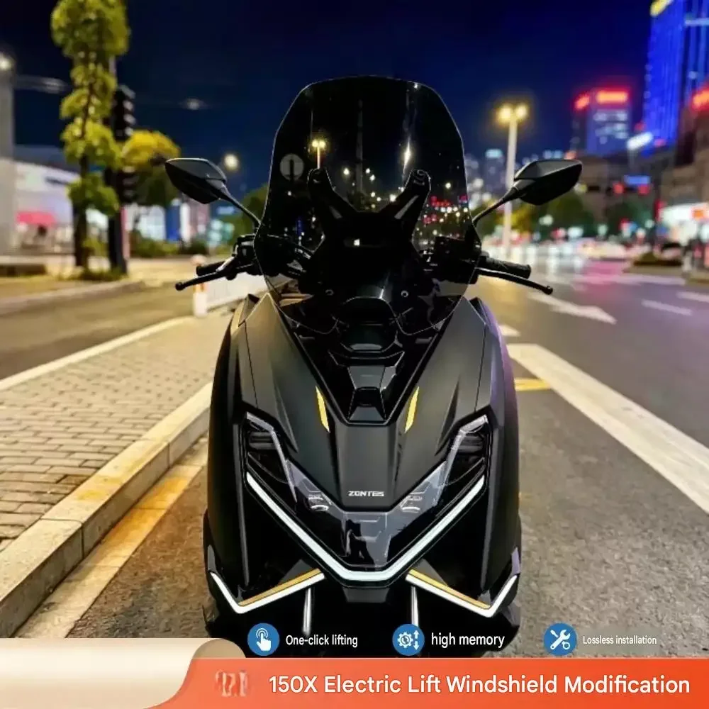 【High quality】For ZONTES 125X 150X electric windshield with memory function and power lift.