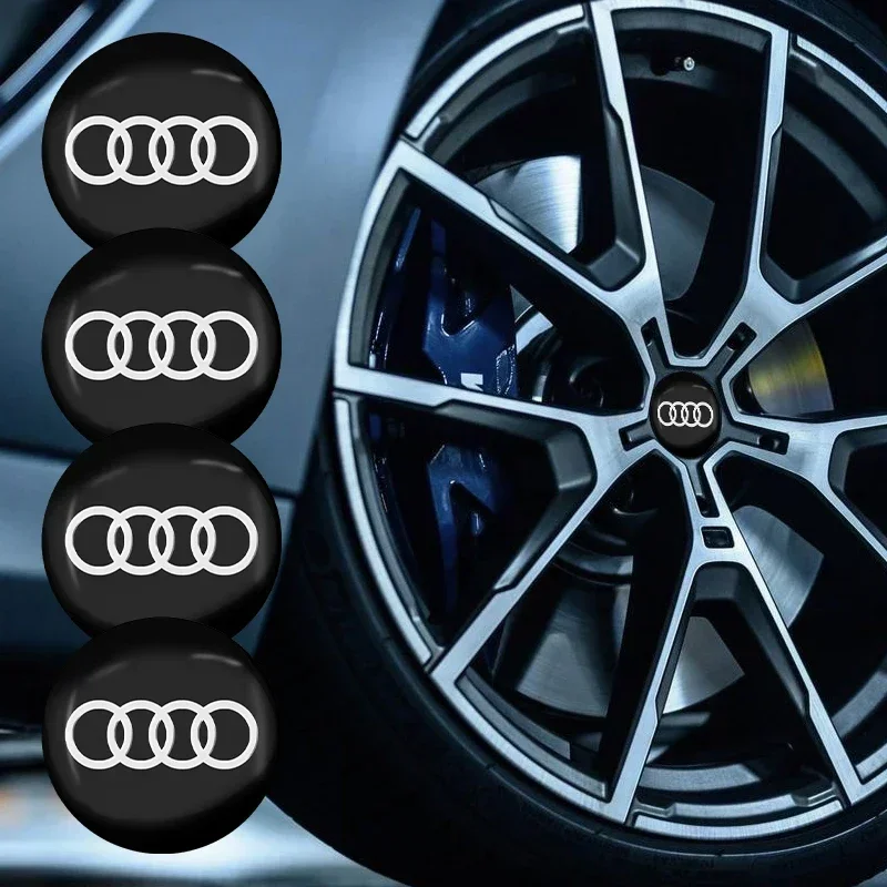 4pcs 56/65mm Wheel Hub Cap Sticker Car Emblem Badge Decoration For Audi SLine Q3 Q5 Q7 RS3 RS4 A3 A4 B5 B7 B9 A5 A6 C5 C6 C7 A7