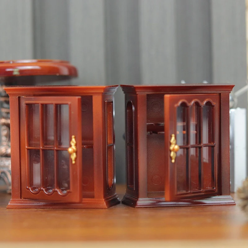 Armoire Miniature en plastique pour maison de poupée 1:12, 1 pièce, armoire murale artisanale, meuble à vin, modèle de décoration, Mini armoire