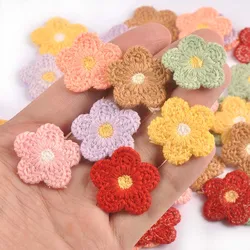20Pcs/lot 26mm Mini Flower Appliques for DIY Hat Clothes Sewing Supplies Headwear Decor Stick-on Patches cp3723