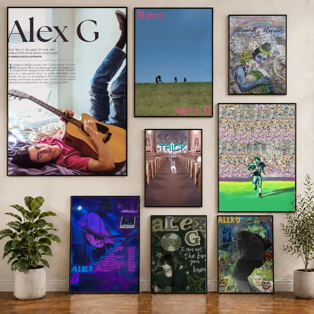 Sänger Alex G Indie-Rock-Musik-Poster PVC HD Selbstklebend Modernes Poster Heim Büro Wohnzimmer Esszimmer Wanddekoration