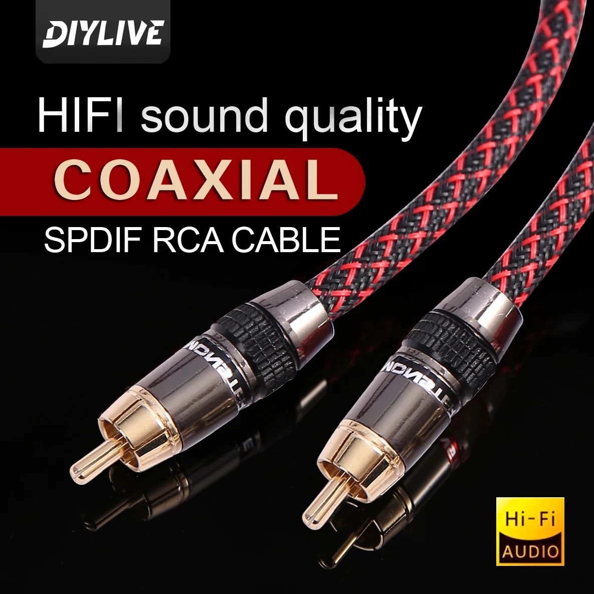 DIYLIVE Fever SPDIF coaxial line digital coaxial audio cable subwoofer cable TV DVD power amplifier audio connection cable