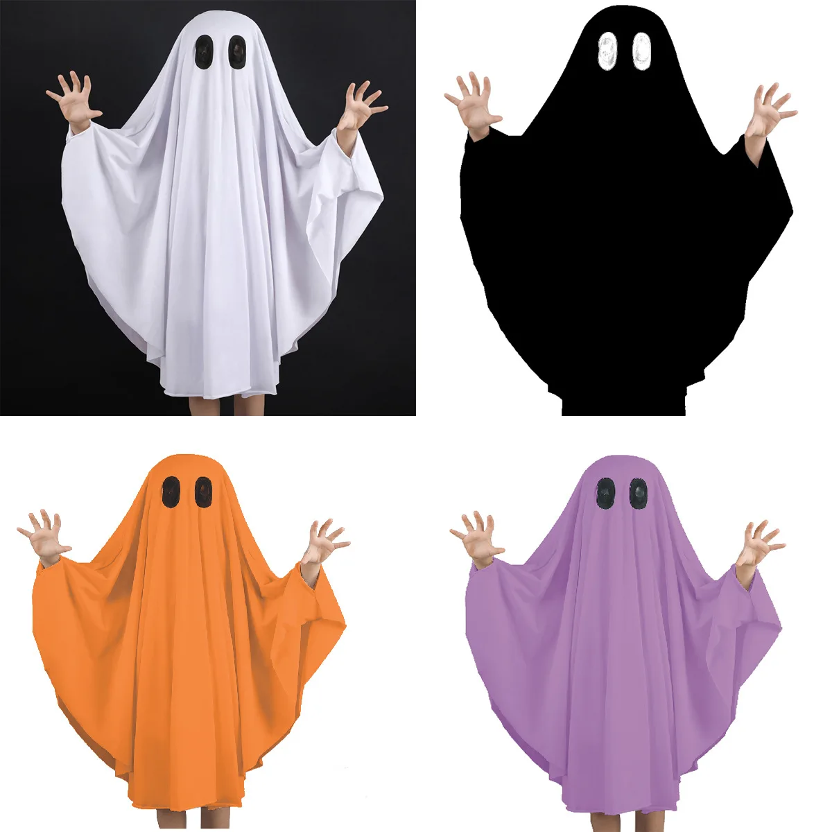 Disney Halloween Ghostes Cloak Costume Children Halloween Black and White Smiling Cloak Cosplay Costume Kids Halloween Clothings