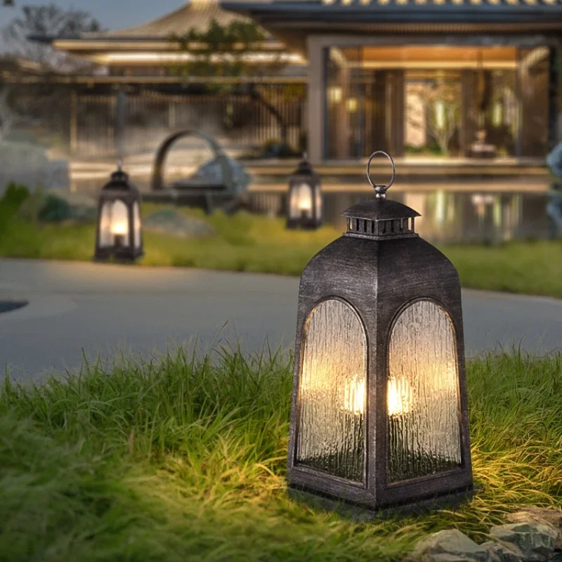 ]Garden Lamp Electric Outdoor European-Style Retro Floor Lamp Terrace Garden Decoration Lamp