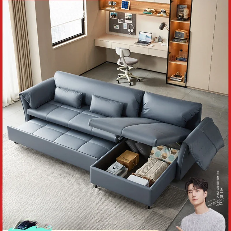 Modern minimalist sofa bed living room with high-end atmosphere and luxurious storage furniture