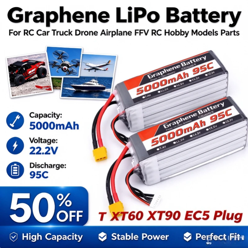 6S Lipo Battery 22.2V 5000Mah - Akumulator LiPo 95C 22,2 V 6S