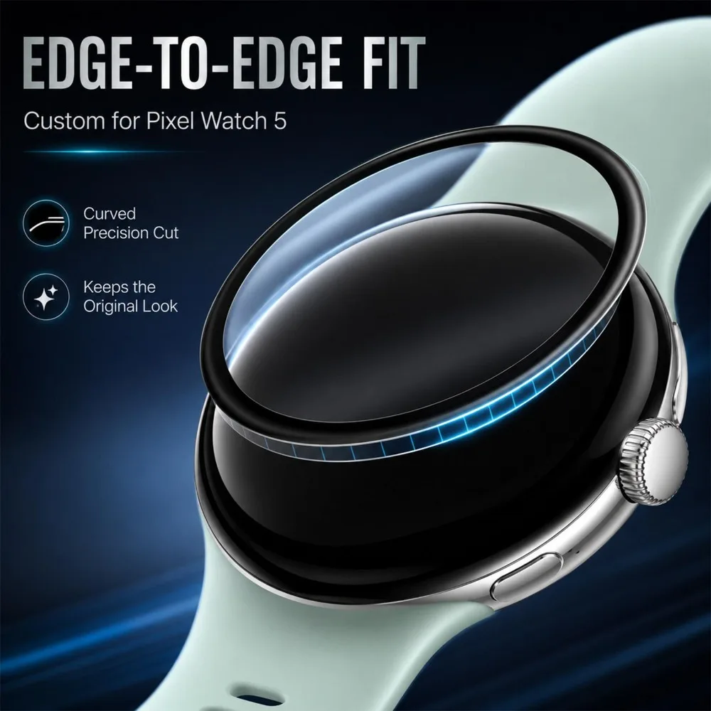 10-1pcs Flexible PMMA Screen Protectors for Google Pixel Watch 5 41mm 45mm Full Coverage 3D Curved Protective Film Not Glass