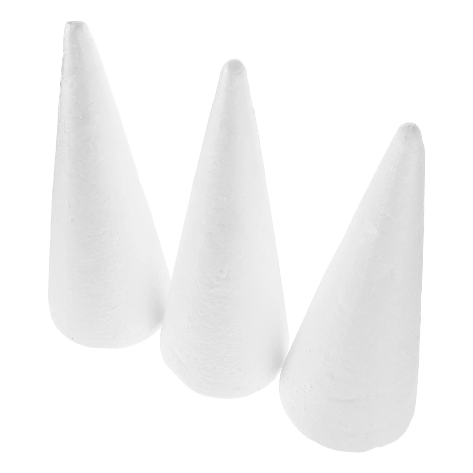 

3Pcs Foam Cones White Foam Tree Cones DIY Craft Material Polystyrene Accessories for Kids Preschool Kindergarten Craft Projects