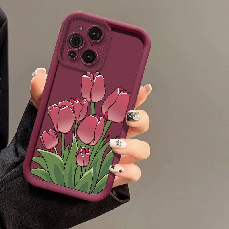 Silicone Phone Case For Motorola Moto E32 E14 E13 G05 G85 G56 G86 Edge 50 60 Funsion 40 Neo E40 Flower Print Soft TPU Cover