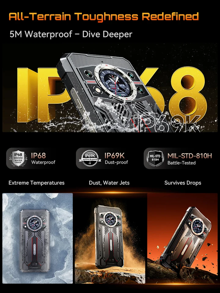 CUBOT KINGKONG11　タフネススマホ CUBOT KINGKONG X、頑丈なスマートフォン 5G、32GB RAM(16GB+16GB 拡張