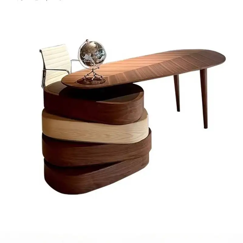 ترقيات فريدة من نوعها مكتب مكتب مصمم كلاسيكي فاخر مكاتب الكمبيوتر الحديثة تخزين الخشب الصلب ميسا Escritorio طاولة محطة العمل