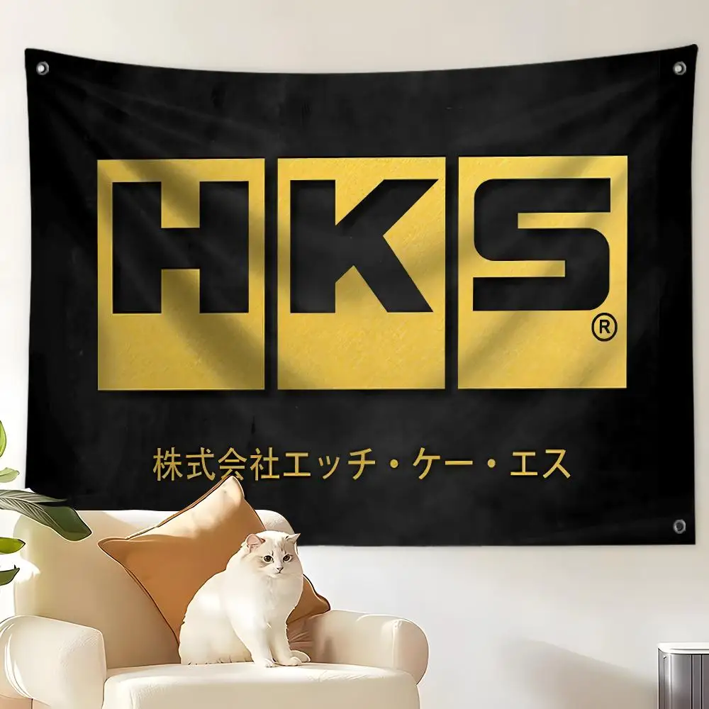H-HKS Power Camo Racing Flags Custom Wall Hanging Background Art Banner For Bedroom Home Living Room Outdoor Decor