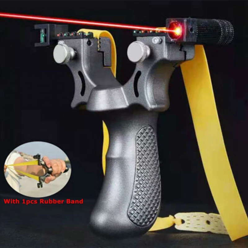 High Precision Slingshot +Rubber Band&Laser&Spirit Level Fast Press Bow Catapult Infrared Outdoor Hunting Accessories Sling Shot