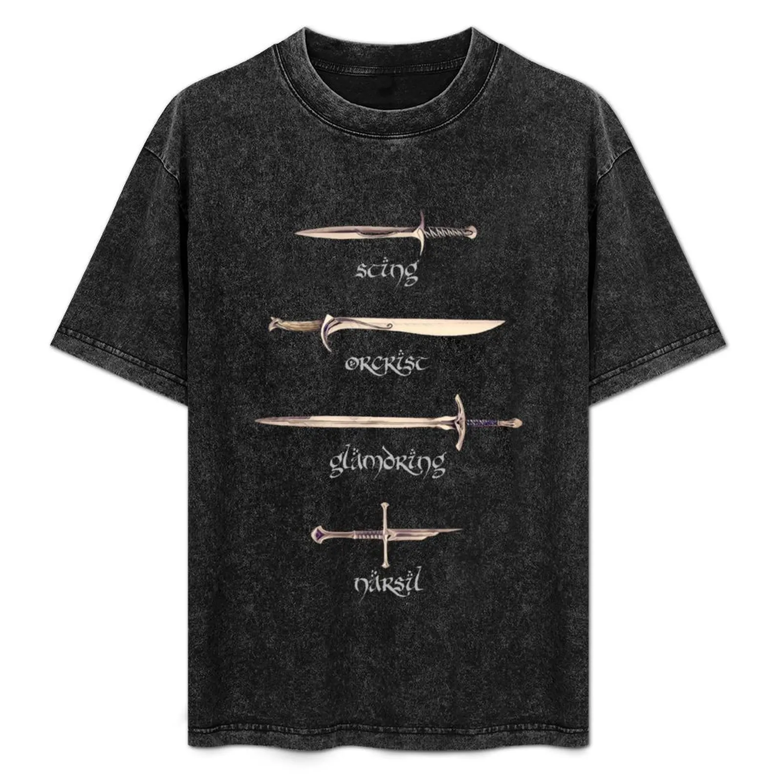 

Swords - Sting - Orcrist - Glamdring Narsil Fantasy T-Shirt Plus Size Solid Color T-Shirt