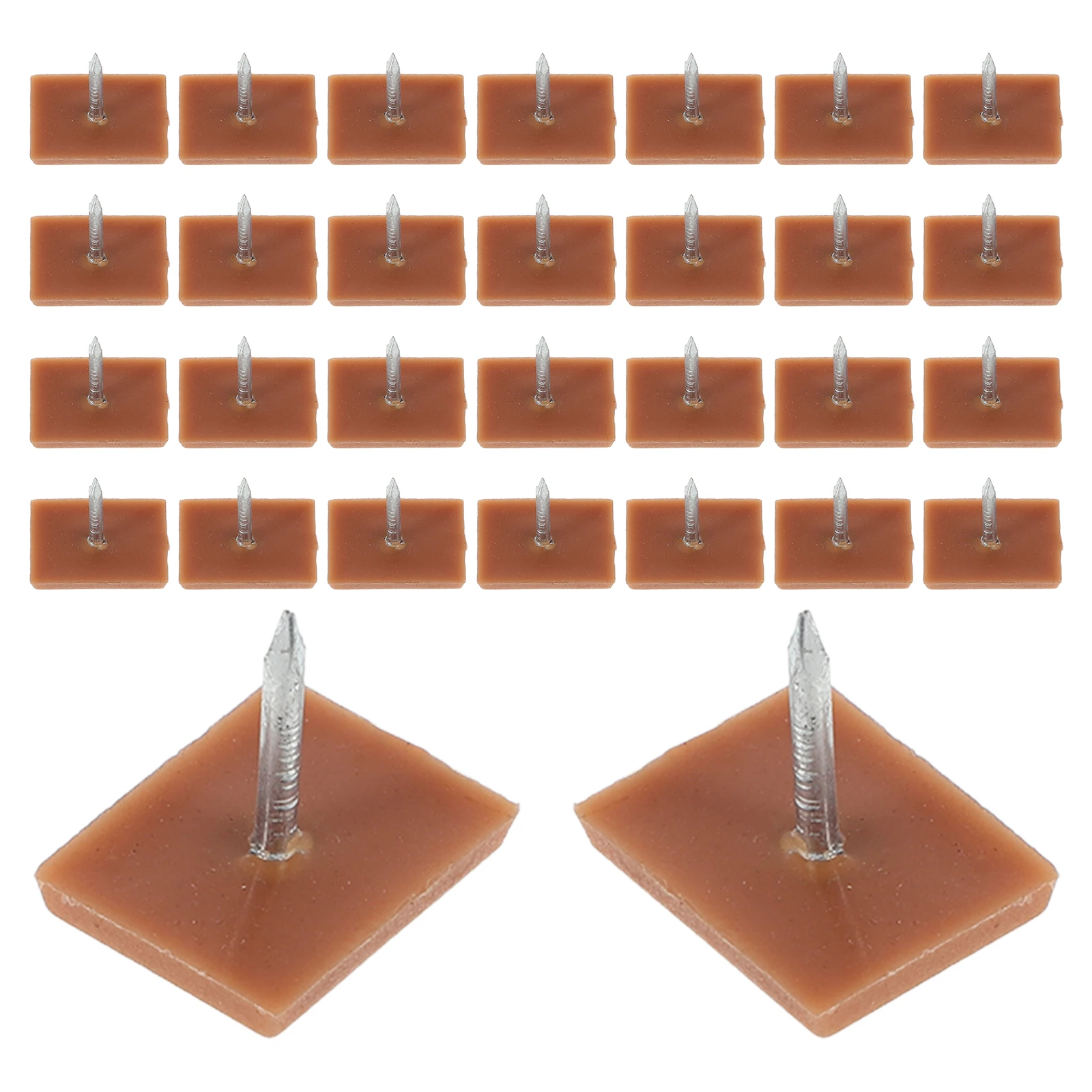 

30pcs Rectangular Furniture Leg Pads Anti-skid Plastic Feet Nails for Chairs Tables Stable Easy Installation Home Office Use