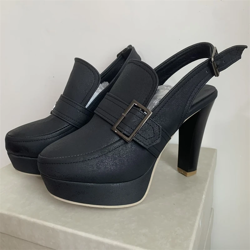 Large Size 48 Sexy Women Pumps Slingback High Heels Shoes Vintage Platform Grey Heels Pump Party Shoe Summer Autumn Sandals Lady