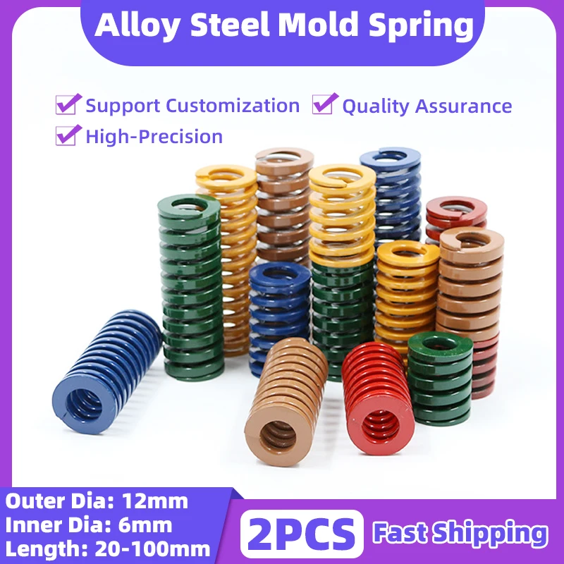 

Creamily 2PCS Die Mold Spring Compression Spring Spiral Stamping Mould Springs Outer Diameter =12mm ID=6mm Length 20-100mm