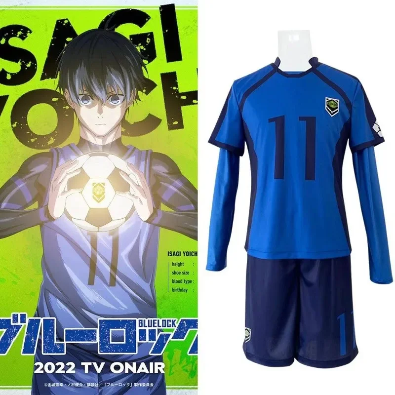 Blue Lock Anime Cosplay Costume Bluelock Isagi Bachira Chigiri Nagi Rin Football Sportswear Shidou Niko Yukimiya Shirt Shorts OI