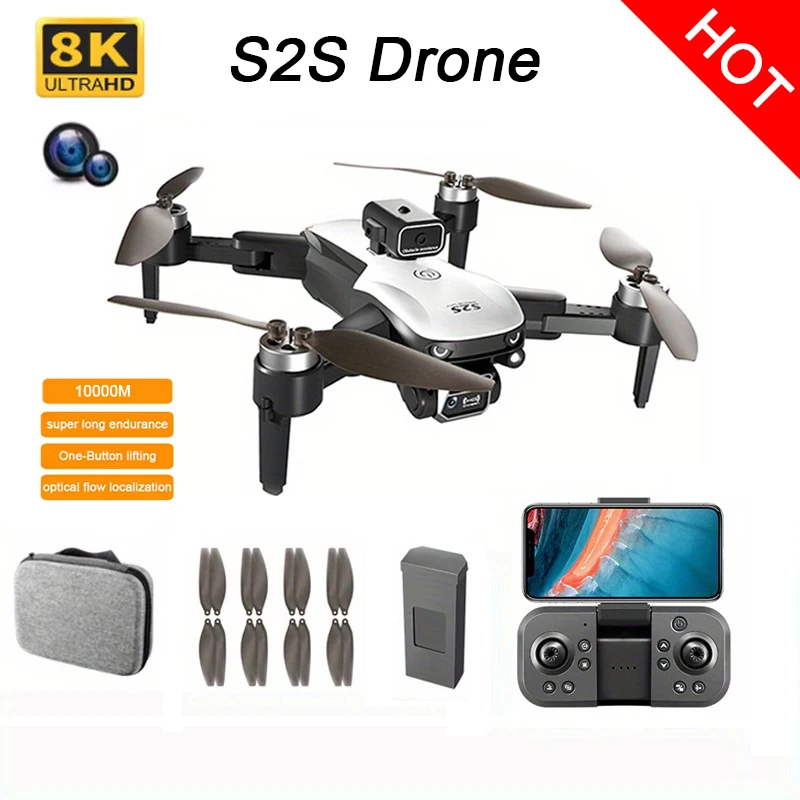 

Новый воздушный дрон S2S, камера высокой четкости с электронным защитой от сотрясений, защита от помех 2,4 г, бесщеточный двигатель, лучший.