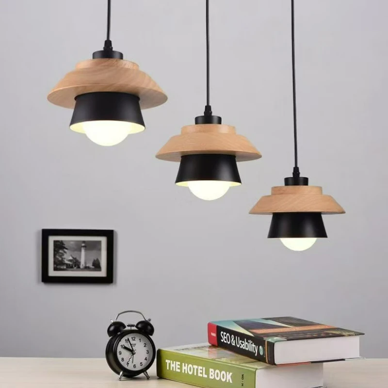 

Colorful Pendant Lights Macaron Nordic Wood Ceiling Lamp Lustres Art Decor Hanglamp Living Room Suspension Luminaire Lamparas