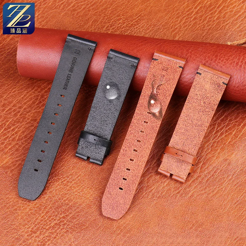 Men\'s leather watch strap suitable for Movado Port BOLD series 3600305/306/307 leather watch strap accessories 22mm