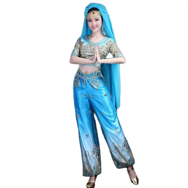 

Oriental Belly Dance Costumes Ancient Traditional National Clothing Xin Jiang Stage Wear India Style Dress For Women