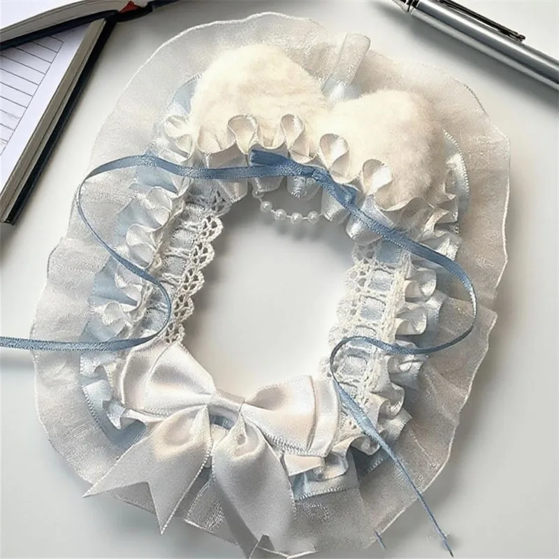 Handmade Cat Ear Card Holder Detachable DIY Itabag Decorations Display Frame Lolita Lace Bow Photocard Holder Bag Accessories