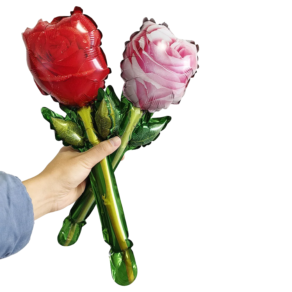 10pcs Mini Rose Flower Balloons Rose Shaped Balloons Mother\'s Day Valentines Day Wedding Decorations Birthday Party Supplies