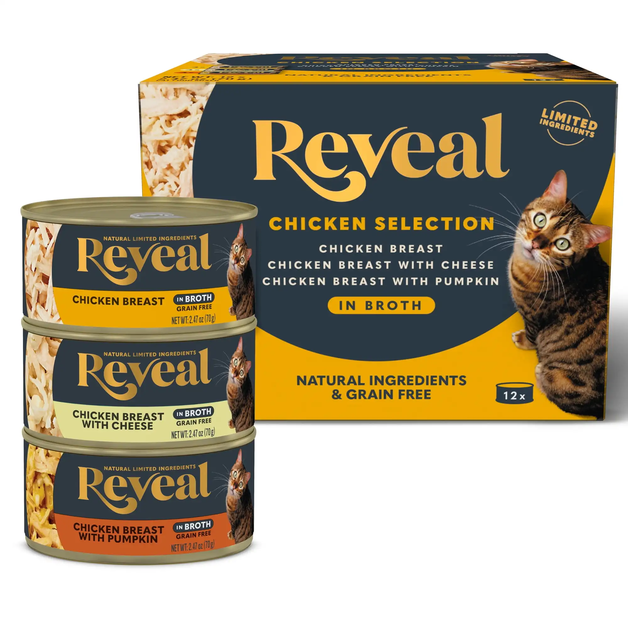 

, Natural Wet Cat Food, Chicken in Broth Variety Pack, 2.47 oz Cans