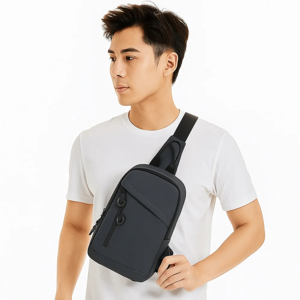

Fashion Side Sling Men Chest Bag Solid Color Handbag Male Shoulder Bag Sports Bag Oxford Phone Crossbody Bag Sport